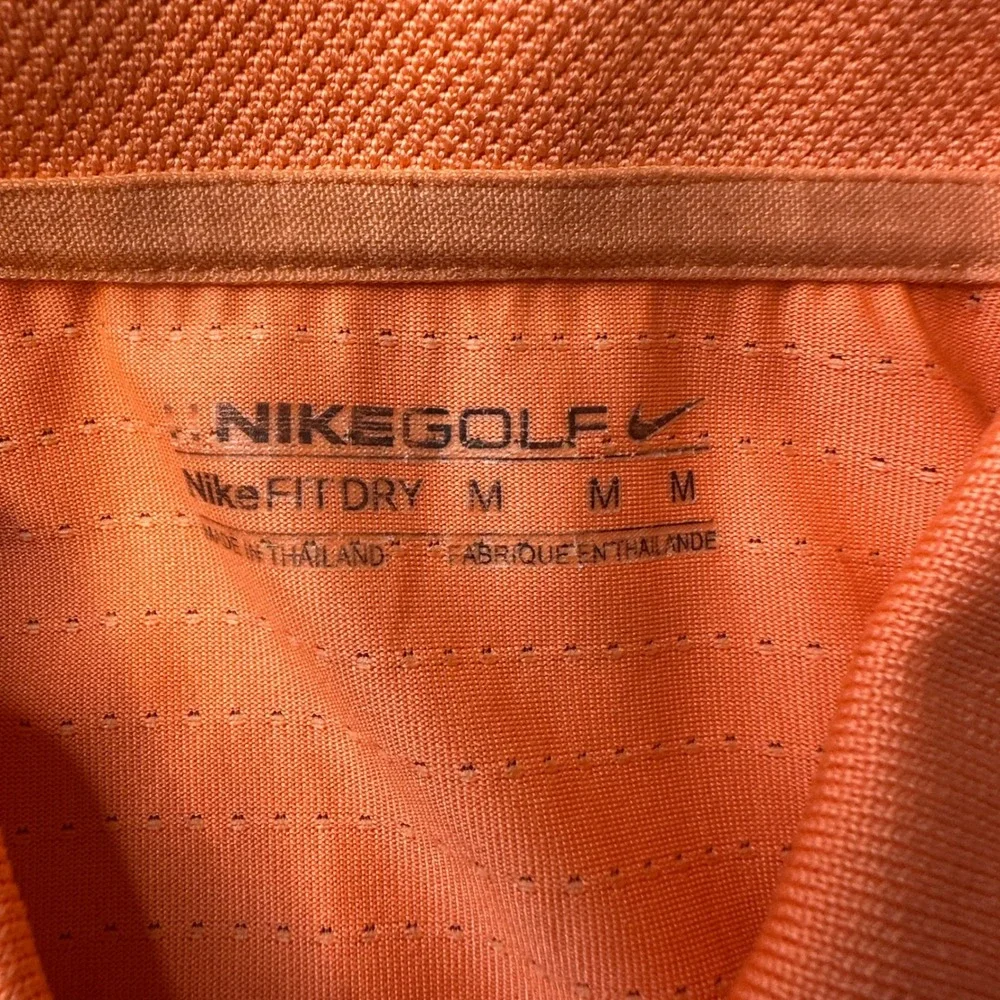 Nike Polo Shirt Mens M Orange Nike Golf Fit Dry Lochinvar Crest 256497-622 S/S
